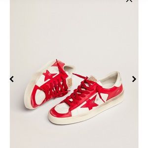 Golden Goose Women’s Stardan in Red and White size 37